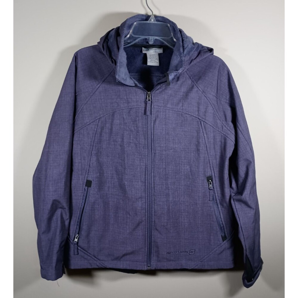 Free Country Womens Purple Full Zip Hooded Faux Fur Lined Winter Jacket Size XL